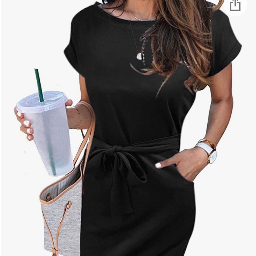 Black tie front dress
